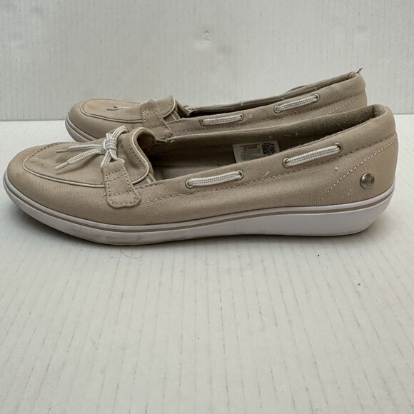 Grasshoppers by Keds Shoes Womens Sz 8 Beige Slip On Canvas Memory Foam Comfort - Picture 6 of 8